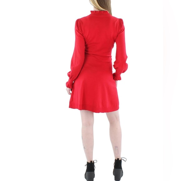 CeCe Womens Ruffled Sweater dress Luminous Red XL - Picture 2 of 11